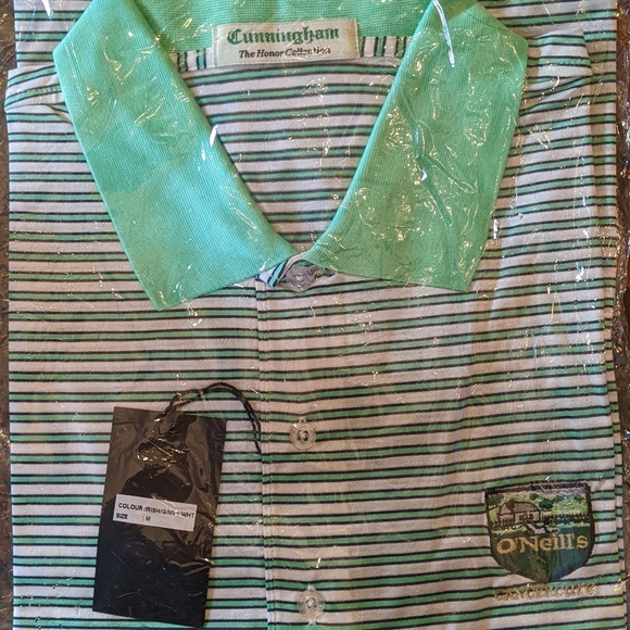 Cunningham Green Striped Golf Polo - Picture 1 of 4